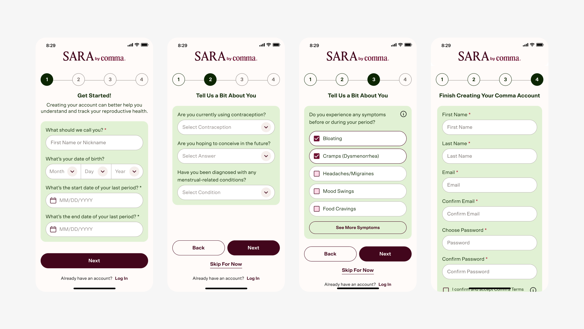 Mobile app Sign Up flow.